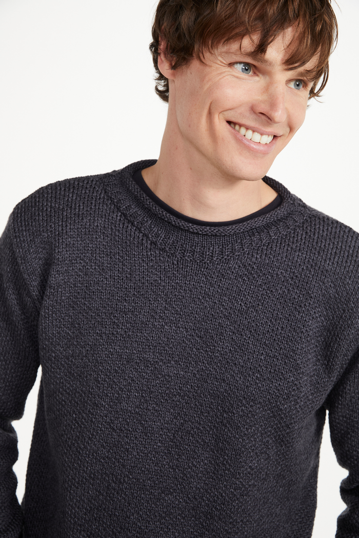 Moycullen Roll Neck Mens Merino Sweater - Grey