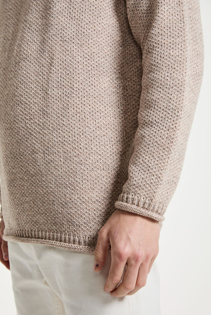 Merino wool sweater, made in Ireland, knitwear, aran sweater, jumper, pullover, roll neck sweater, men's jumper,oat