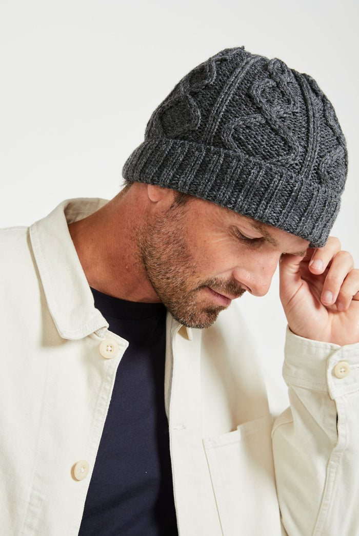 Merino wool, hat, grey, Hat & Scarf, aran hats, knitwear, made in Ireland, woollen hats, gift, Pom Pom,wool