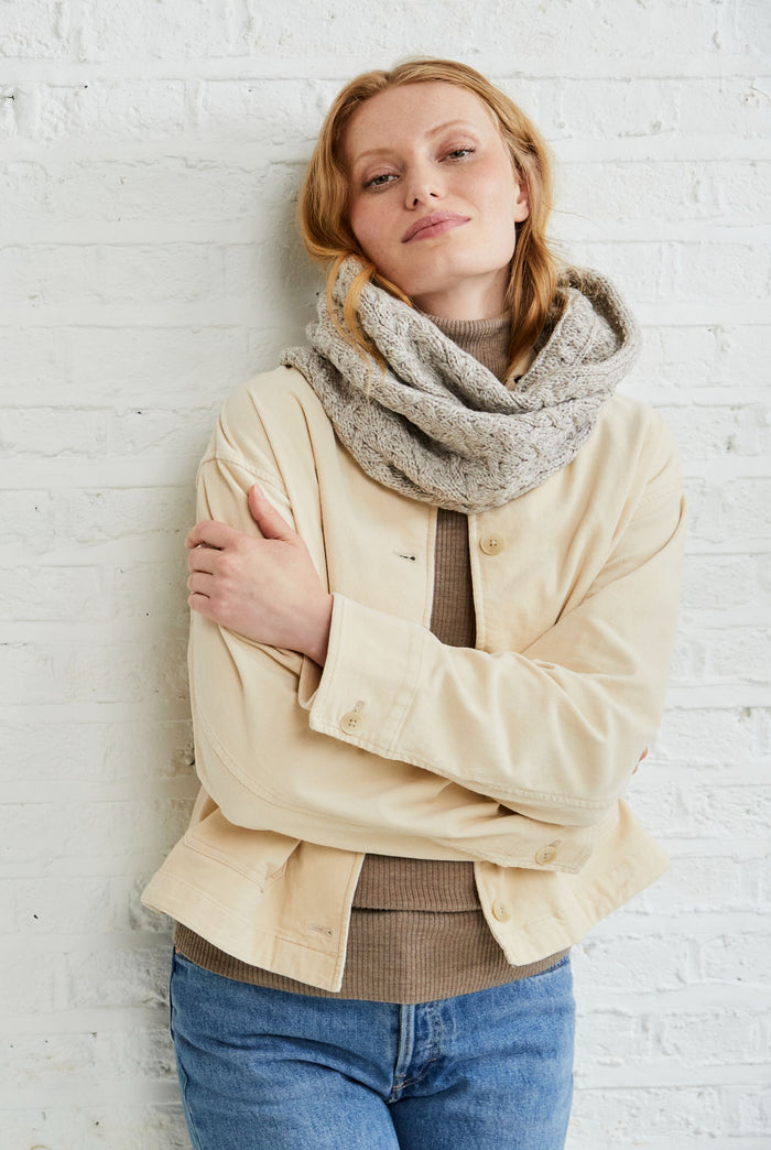 Merino wool, wool snood, made in Ireland, knitwear, wool scarf, aran, Ireland, oat, snood, gift, Hat & Scarf