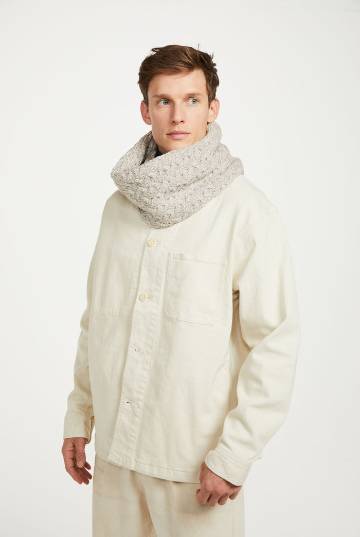 Merino wool, wool snood, made in Ireland, knitwear, wool scarf, aran, Ireland, oat, gift,Hat & Scarf