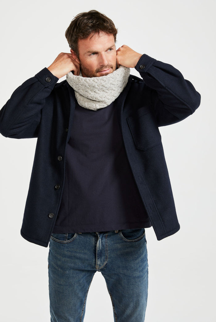 Merino wool, wool snood, made in Ireland, knitwear, wool scarf, aran, Ireland, oat, gift,Hat & Scarf