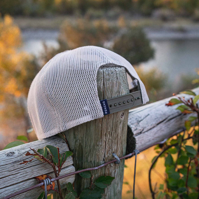 lifestyle photo ocotillo trucker hat back