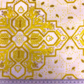 Printed Coral Fleece Fabric, White Gold Abstract-155cm