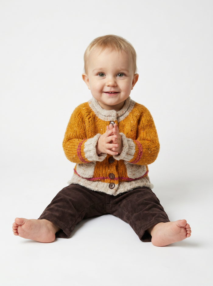 Réalta Baby Roll Neck Cardigan- Starlight
