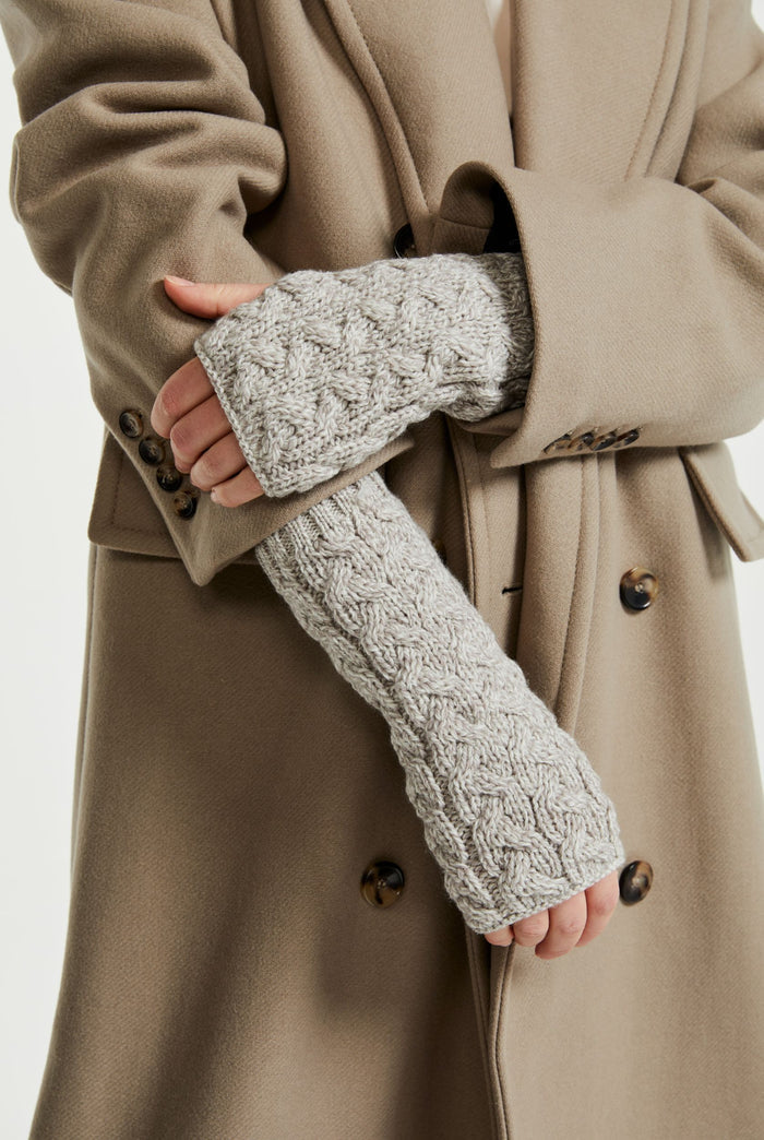 Fingerless Gloves, made in Ireland, merino wool, wool gloves, Mittens,aran gloves, Ireland, ladies' gloves, oat