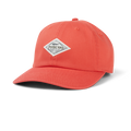 front of salmon diamond patch hat