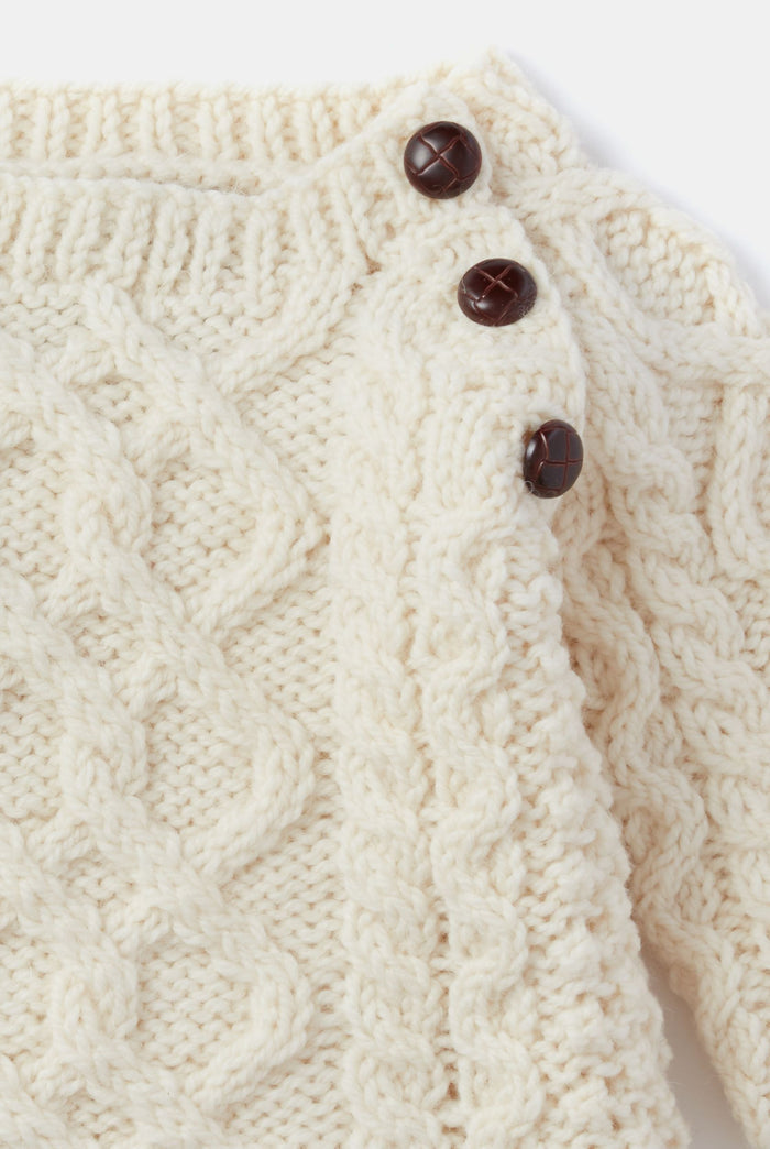Merino wool baby knitwear, Children's knitwear, baby aran wool, cream sweater