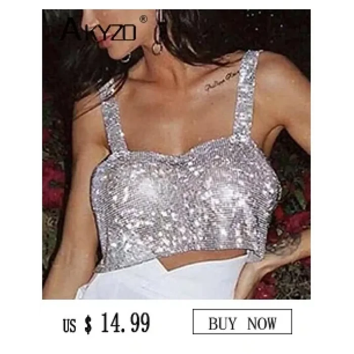 Shiny Harajuku Rhinestone Halter Top