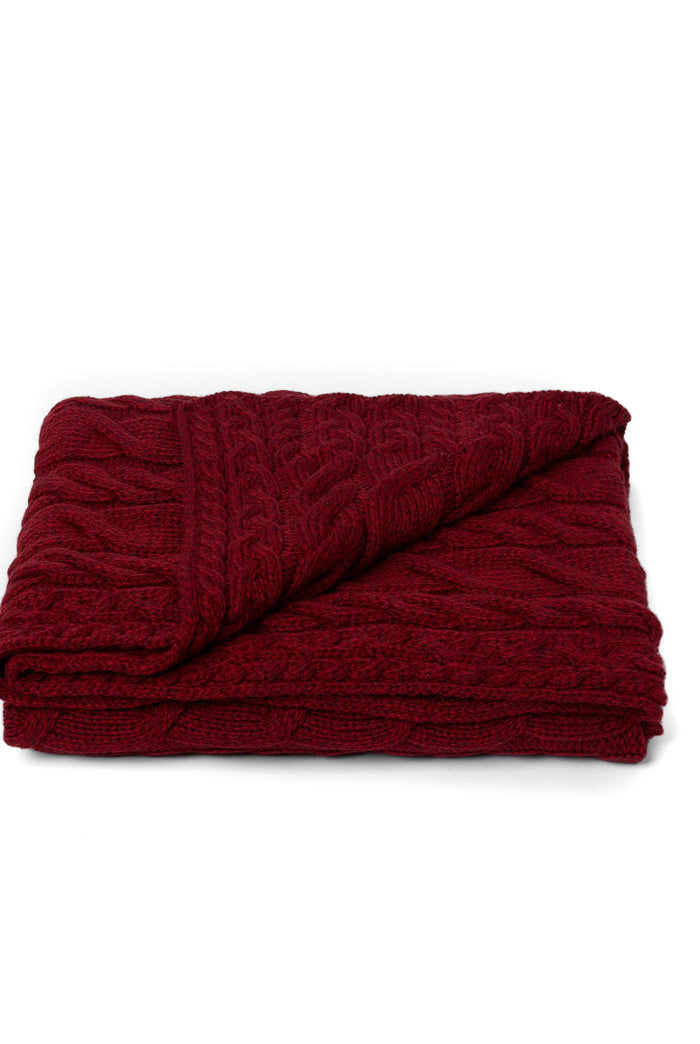 Merino wool, blankets, wool blanket, 100% wool blanket, wool blankets for sale, woollen blankets, knitwear, made in Ireland, Irish wool blankets, aran, red