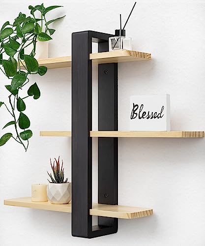 SUMGAR 3-Tier Pine Floating Shelves