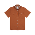 The 1969 short-sleeve rust orange shirt with front pockets by Poncho Outdoors