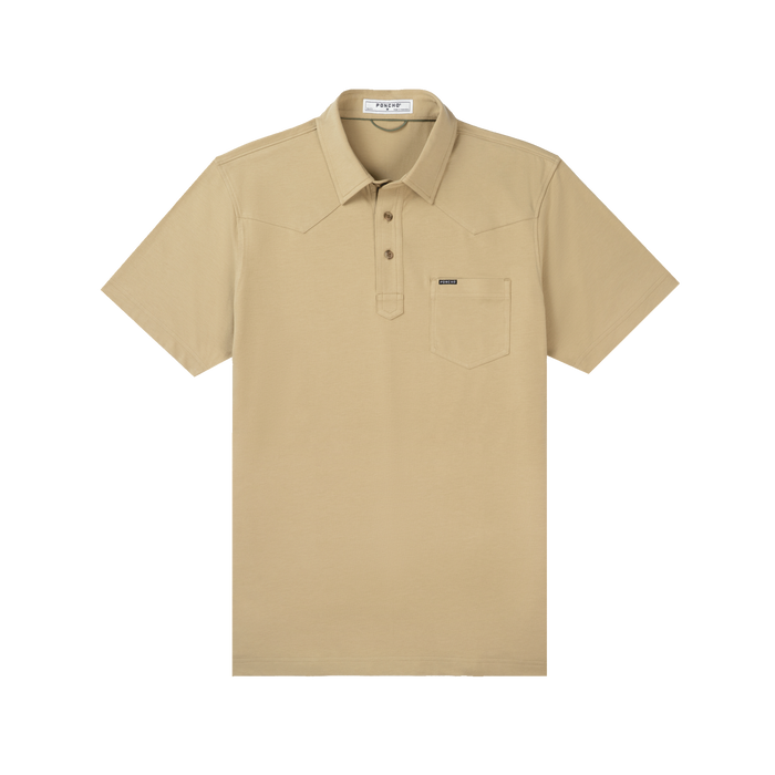 The 410 beige comfortable outdoor shirt with front pocket and collar