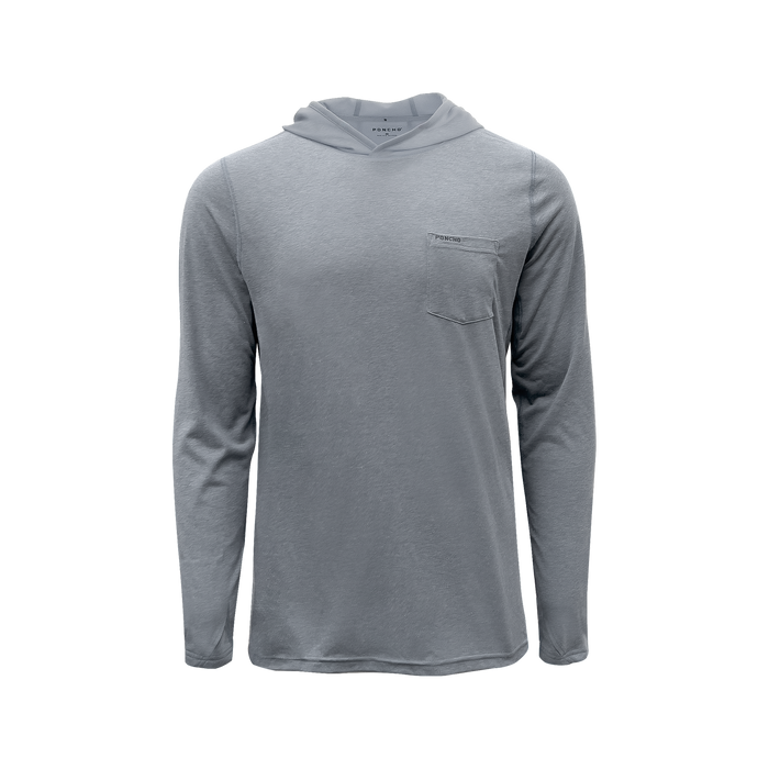 The Albright breathable grey outdoor shirt with long sleeves and hood