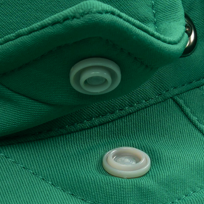 closeup of collar snaps on shirt