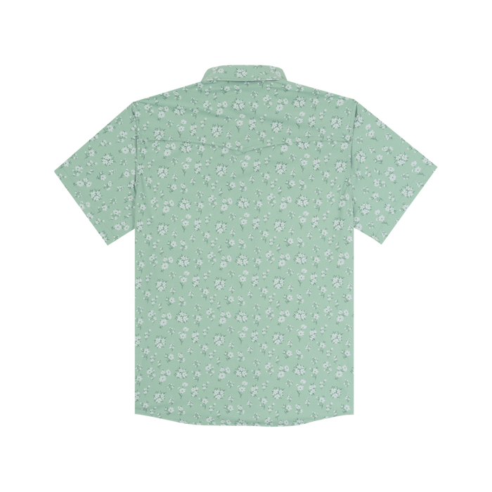 The Bat Masterson light green shirt with a subtle white floral pattern on short sleeves.
