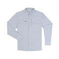 The Blackfin light blue and white checked long sleeve button down shirt