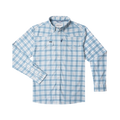 product photo of blue and white plaid flannel front