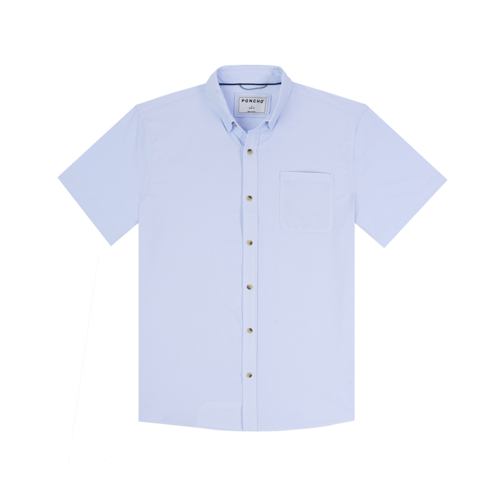 The Copano light blue short sleeve button down shirt with chest pocket