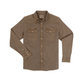 The Cotulla relaxed fit outdoor shirt with button-up front and dual chest pockets in earthy brown tones