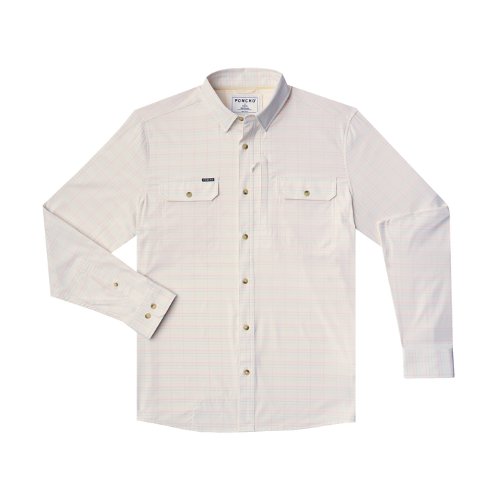 The Cumberland long sleeve outdoor shirt in light plaid with button pockets