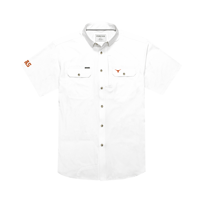 Product photo white texas longhorn embroidered shirt