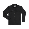 Black button-up shirt with chest pockets called The Laramie