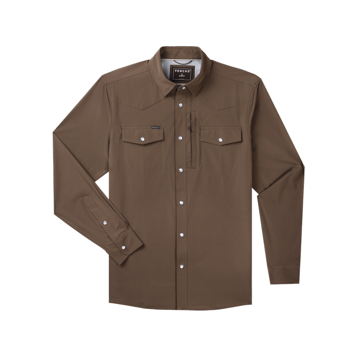 The Lewis comfortable outdoor shirt in brown with buttoned pockets