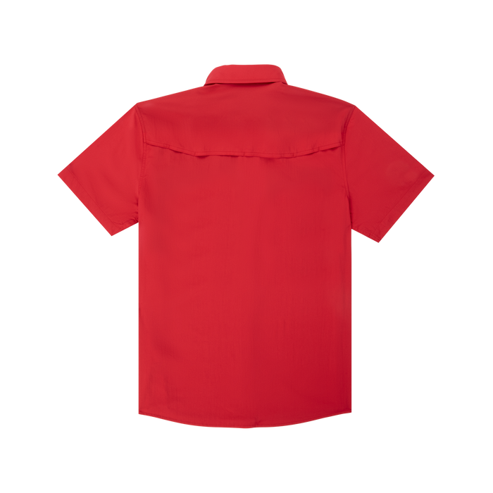 back of red texas tech embroidered shirt