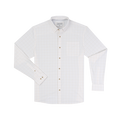 The Pascagoula white long sleeve button down shirt with a subtle plaid pattern