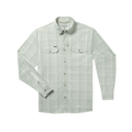 Button down green plaid fishing shirt