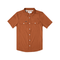 The Spur rust orange short sleeve shirt with buttoned chest pockets from Poncho Outdoors