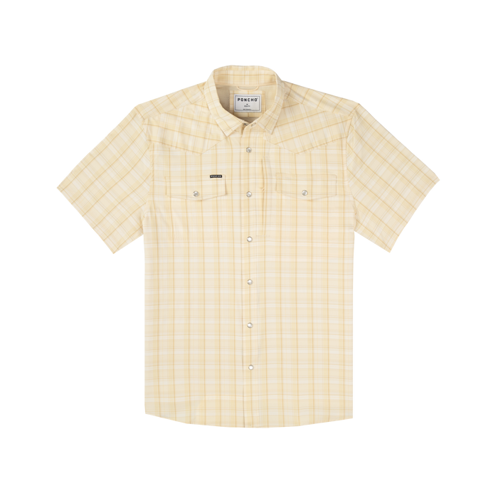 The Sweetwater short sleeve yellow plaid outdoor shirt with front pockets