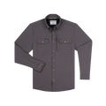 The Tripletail long-sleeve shirt in muted gray with buttoned chest pockets, designed for Outdoors wear.
