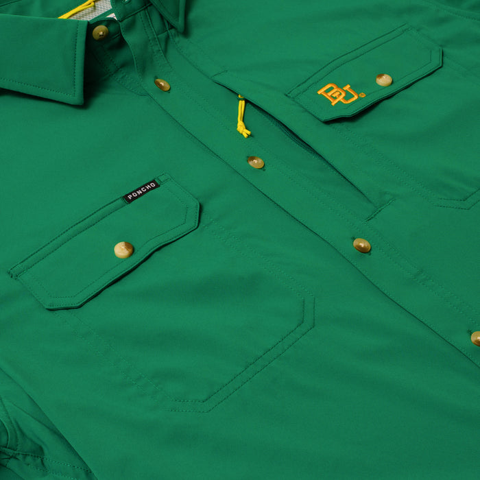 flyover of green baylor shirt