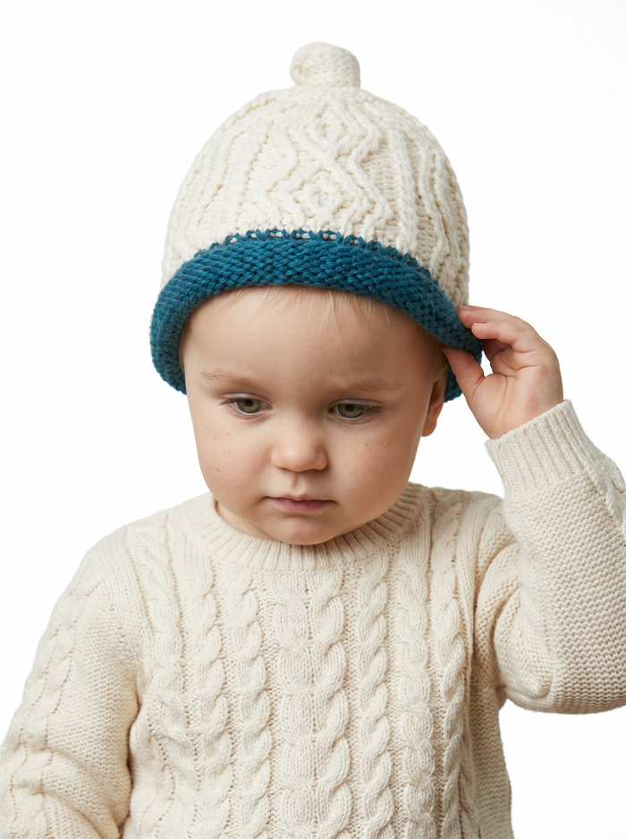 Trá Beag Baby Aran Hat - Teal