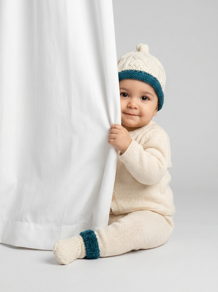 Trá Beag Baby Aran Hat - Teal