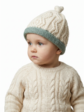 Trá Beag Baby Merino Aran Hat - Seafoam