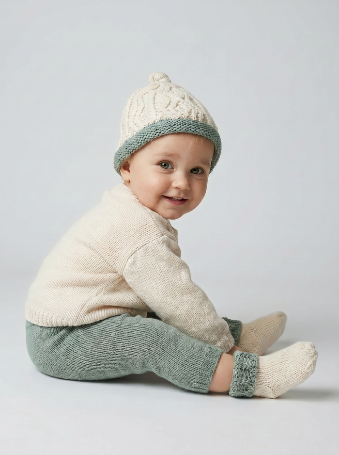 Trá Beag Baby Merino AranSock - Seafoam