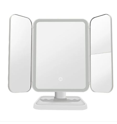 Trifold Makeup Mirror With Light LED