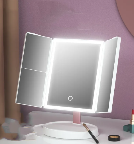 Trifold Makeup Mirror With Light LED