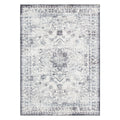 Washwell Blue Distressed Medallion Machine Washable Rug - WASH007