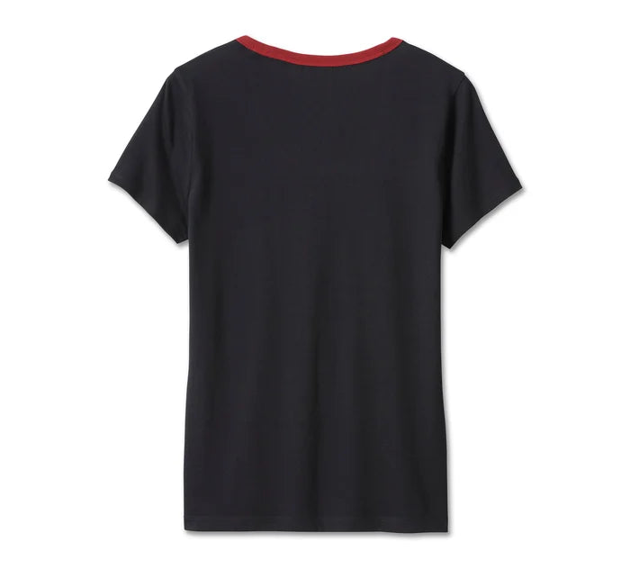 Women's 120th Anniversary Speedbird Diamond Scoopneck Tee - Black Beauty - 96694-23VW